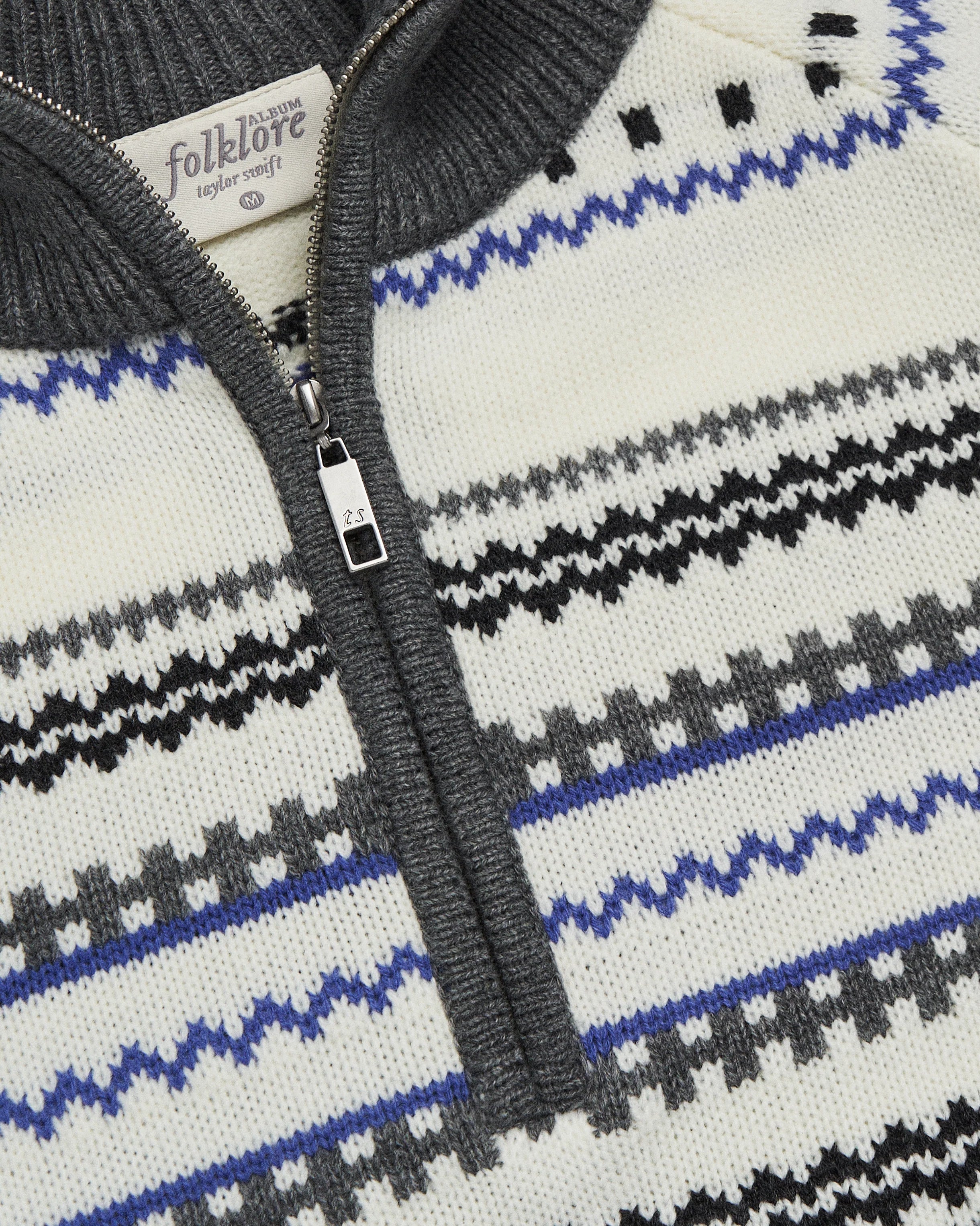 Folklore Album Quarter Zip Up Sweater