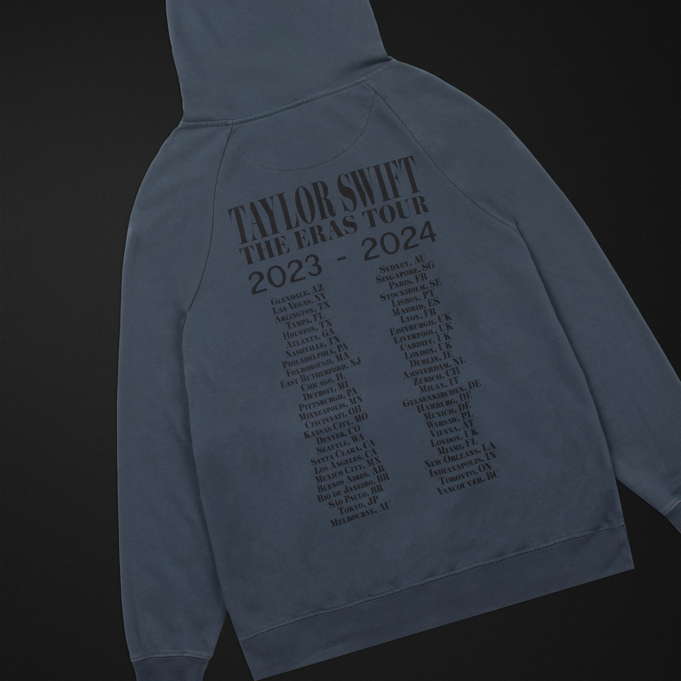 Taylor Swift The Eras II Tour Hoodie Bleu Gris Délavé