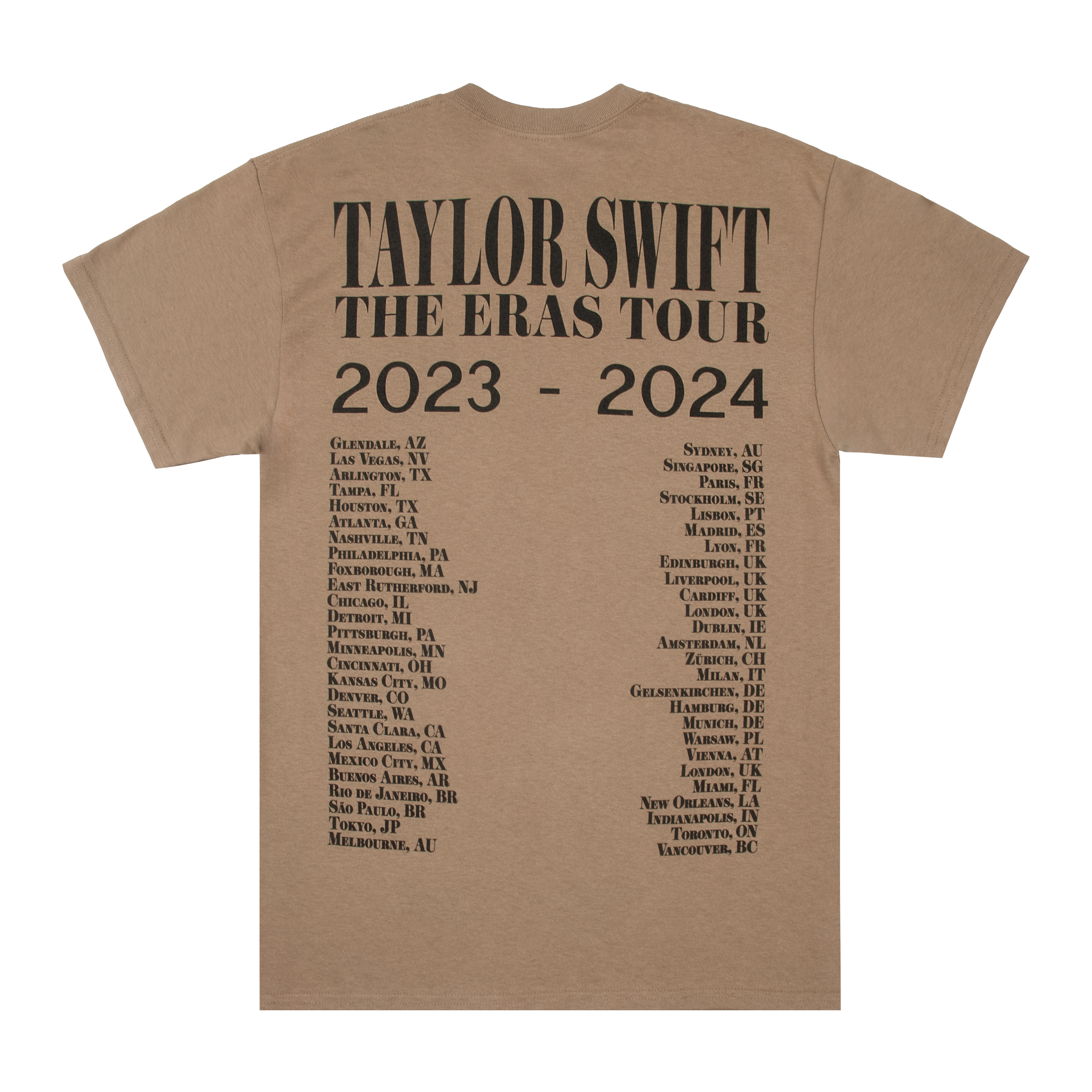 Taylor Swift The Eras Tour T-Shirt Brun