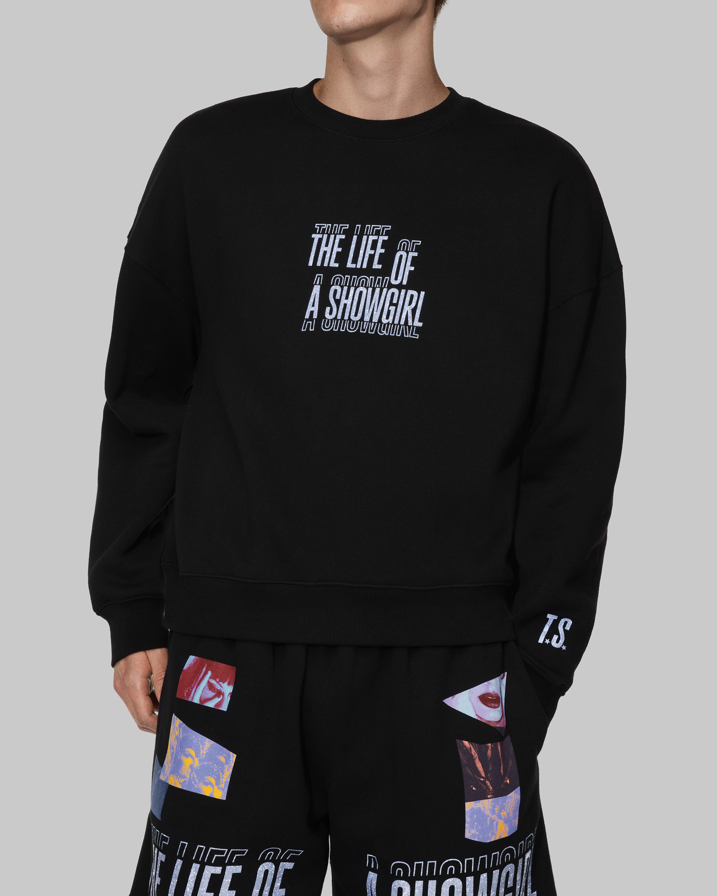 The Life of a Showgirl Film Strip Black Crewneck Sweatshirt