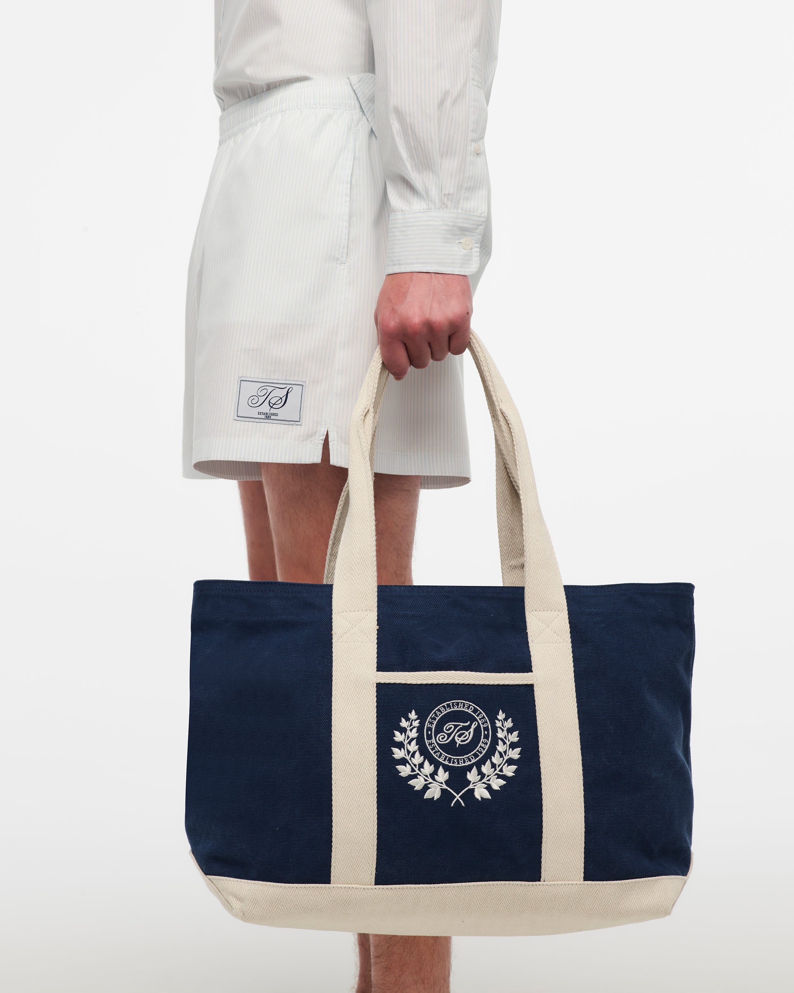 TS CREST WASHED NAVY BEACH BAG