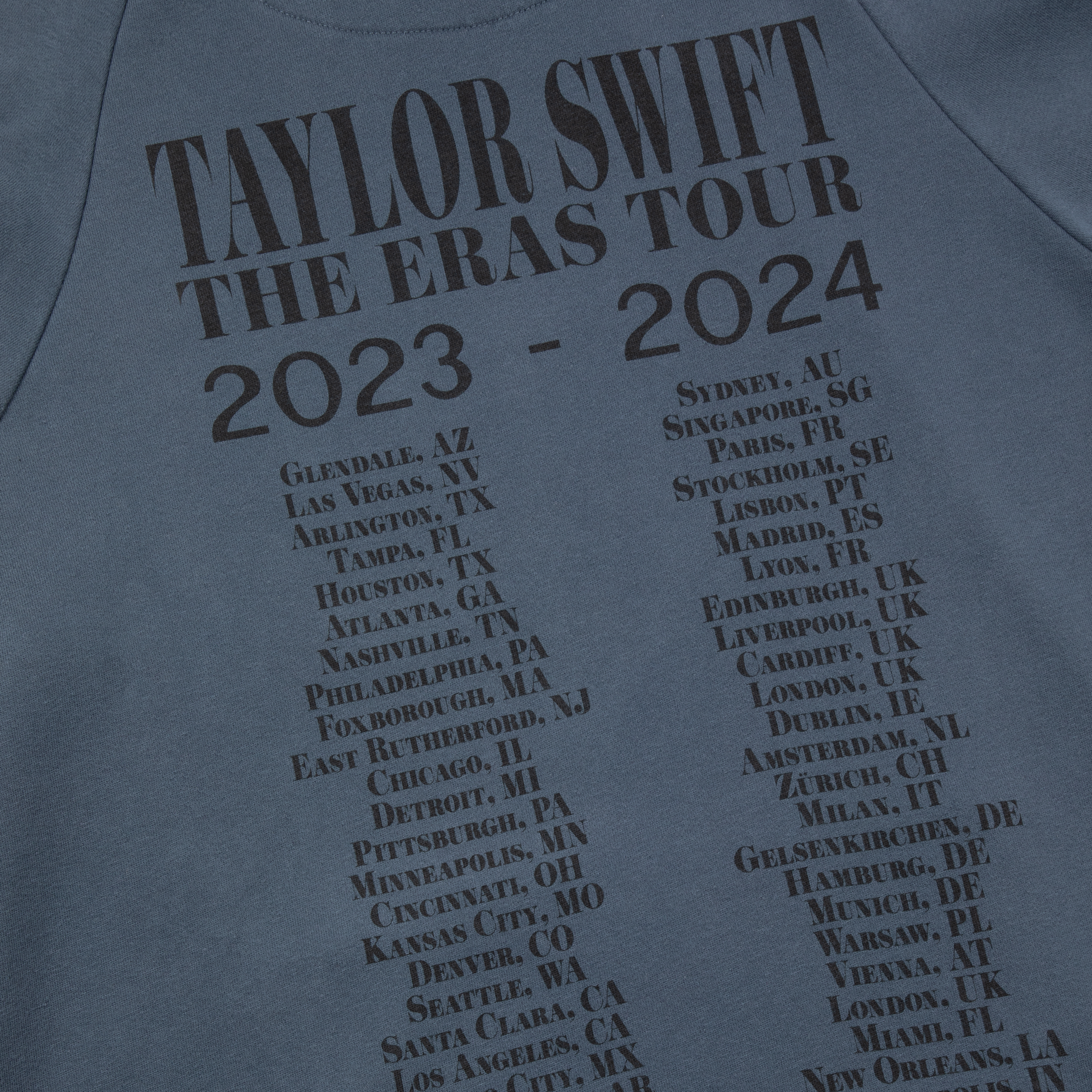 Taylor Swift The Eras II Tour Hoodie Bleu Gris Délavé