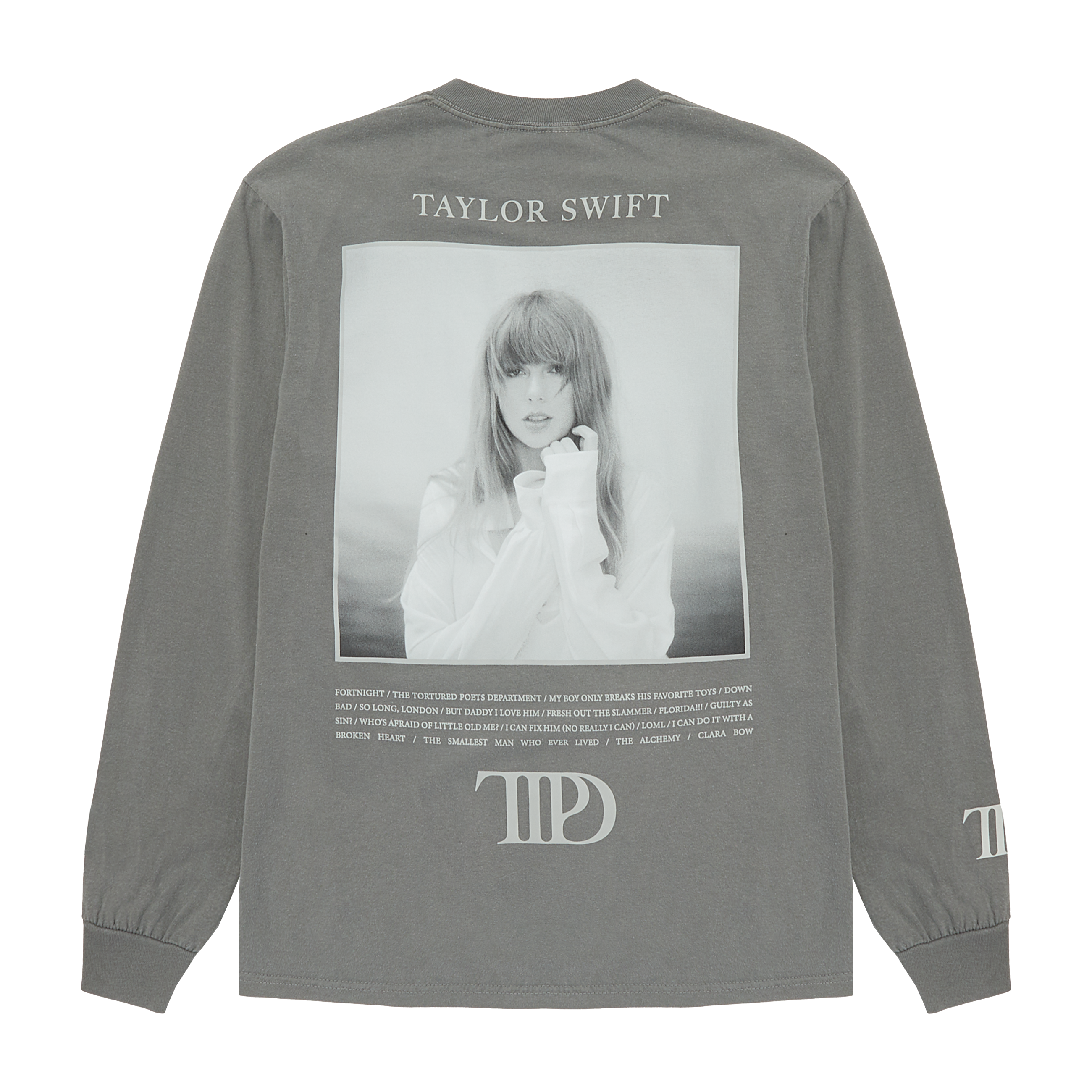 The Tortured Poets Department Photo T-Shirt Gris Manches Longues