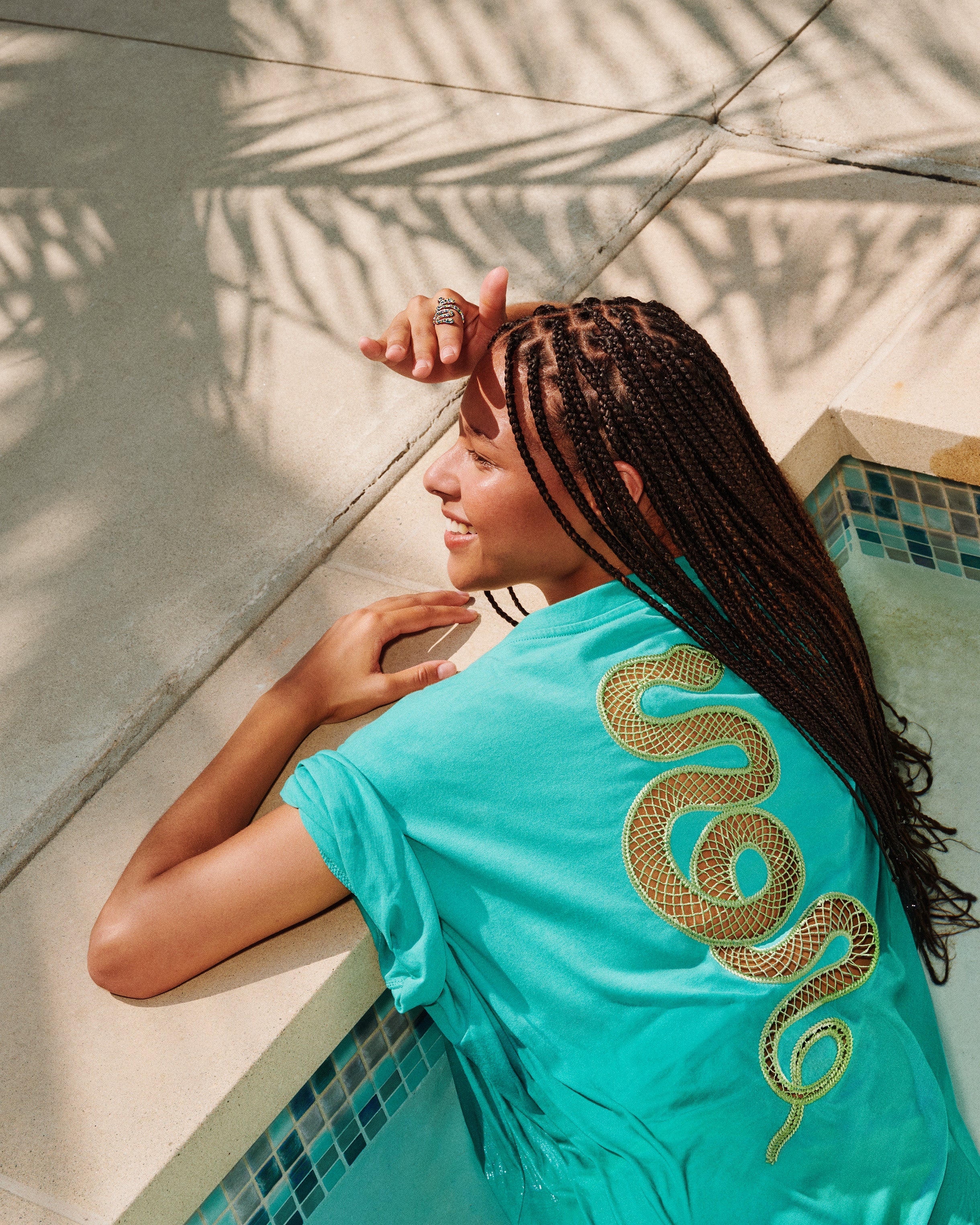 Island Breeze & the Lights Down Low Crochet Snake Tee