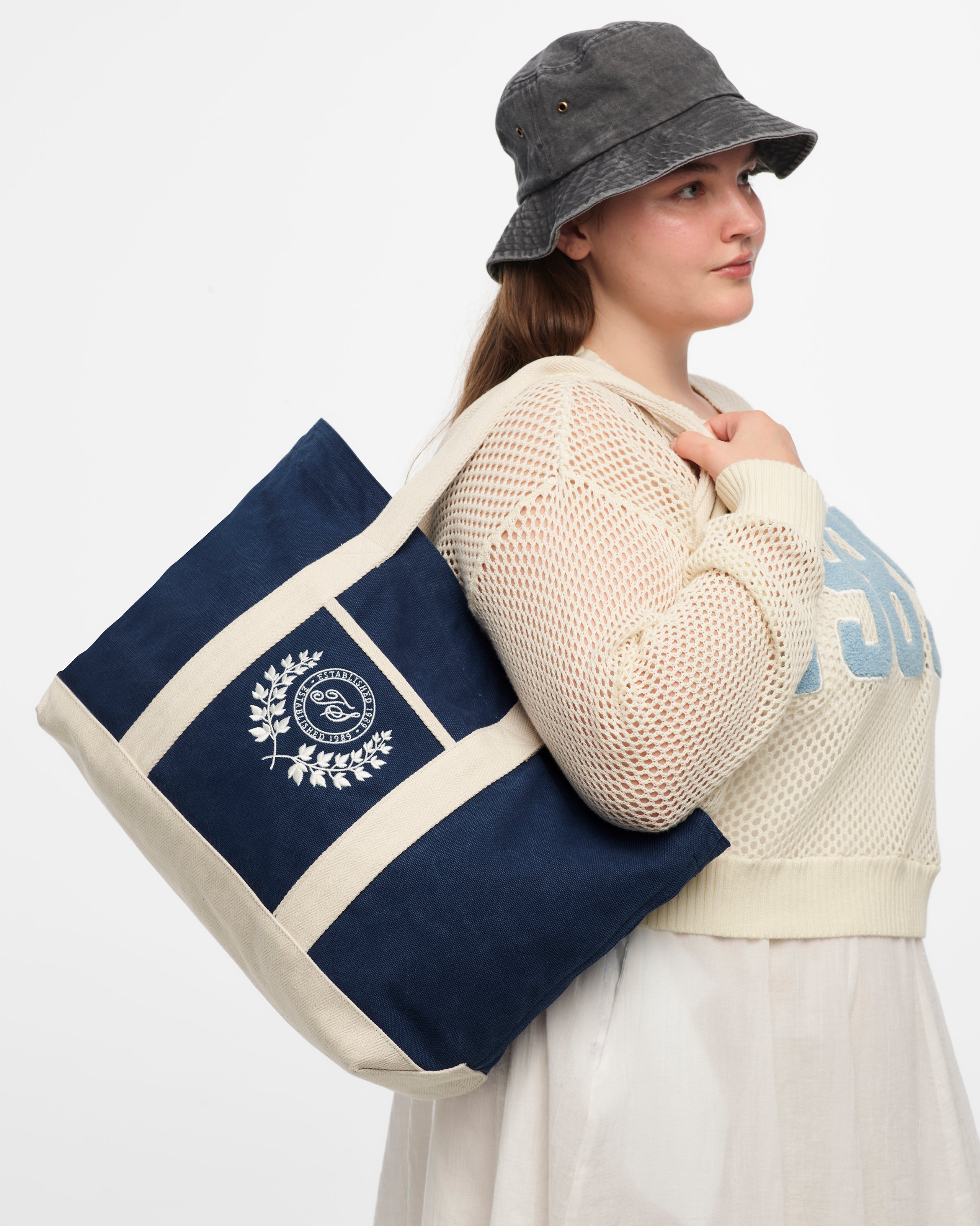 TS CREST WASHED NAVY BEACH BAG