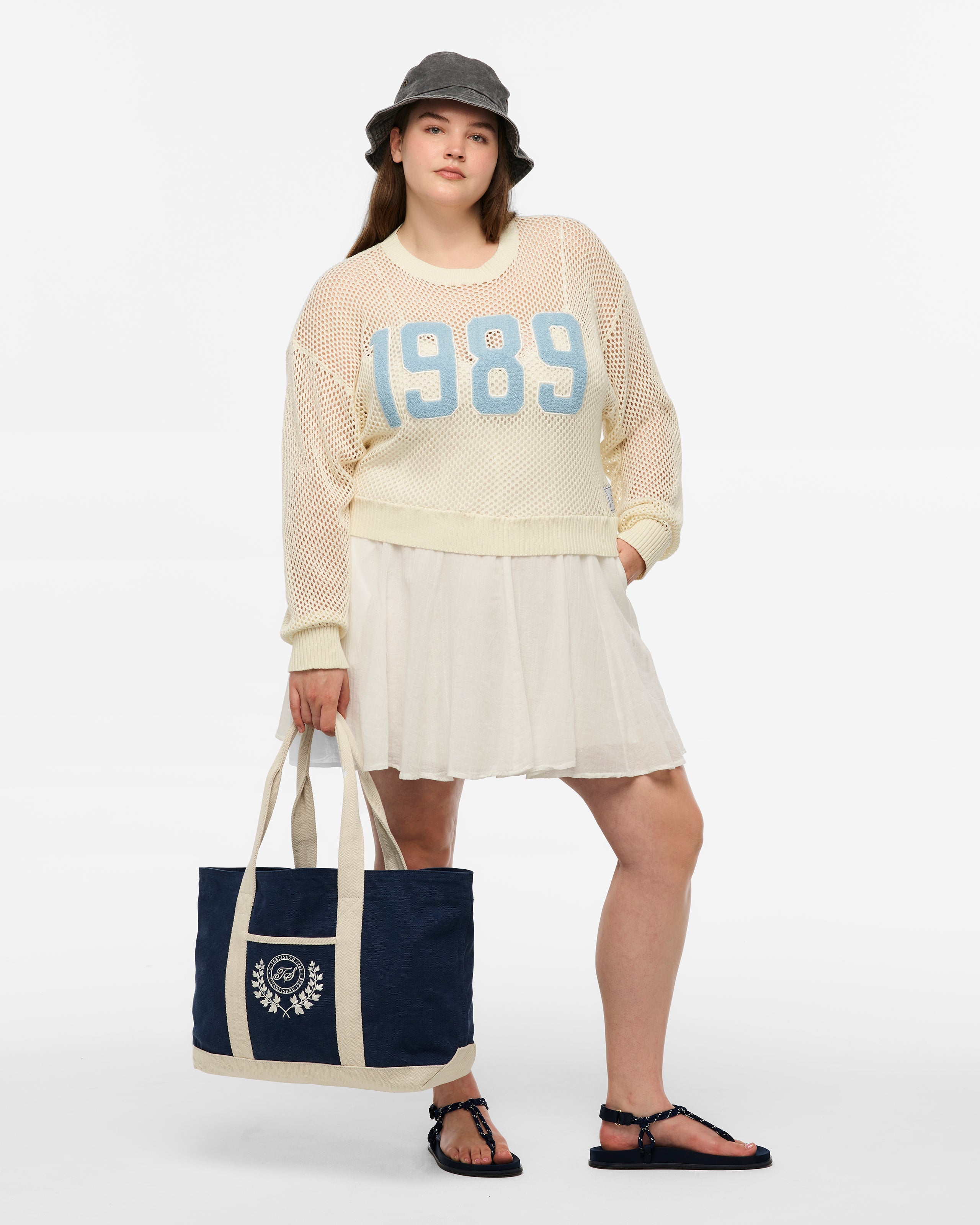 TS CREST WASHED NAVY BEACH BAG