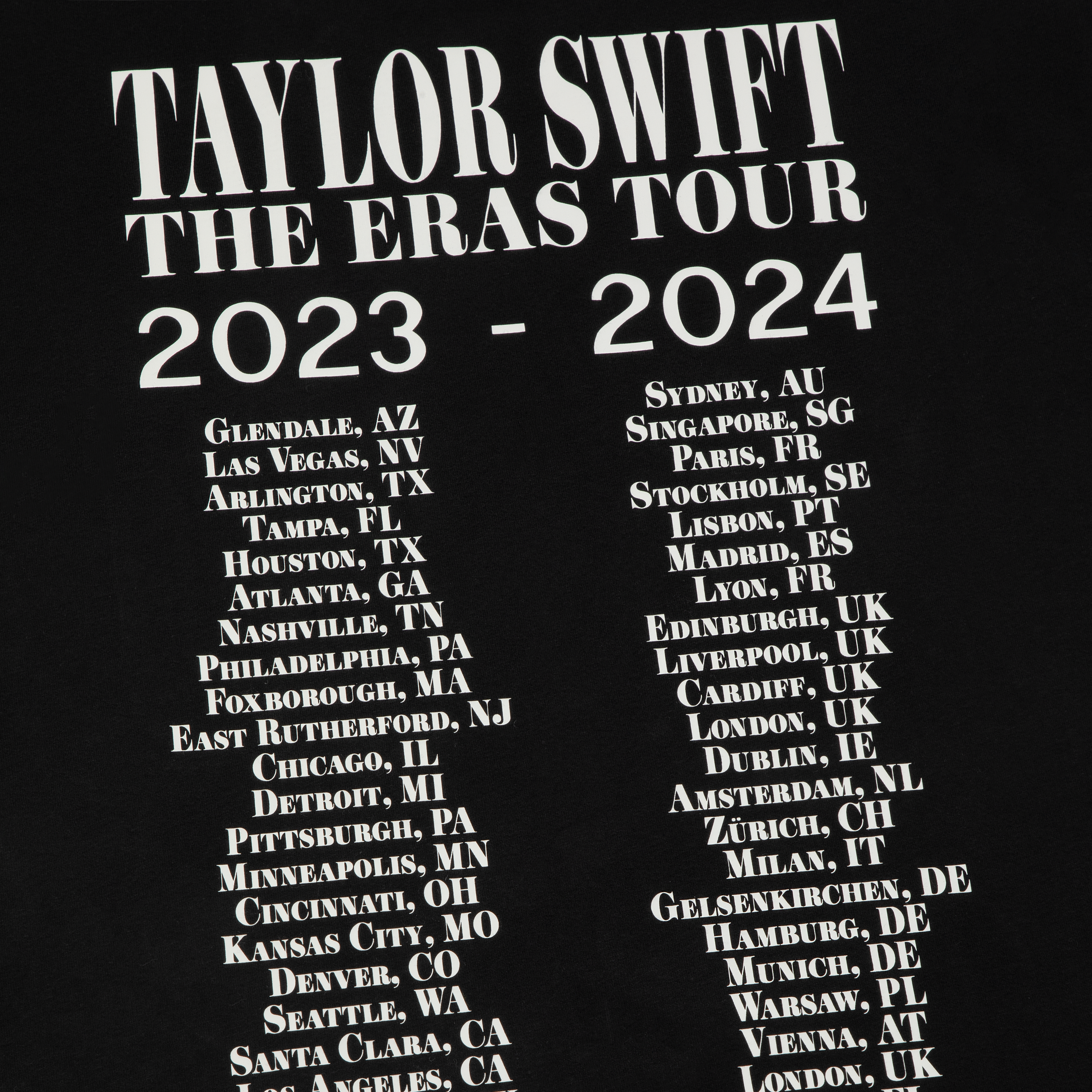 Taylor Swift The Eras II Tour T-Shirt Noir