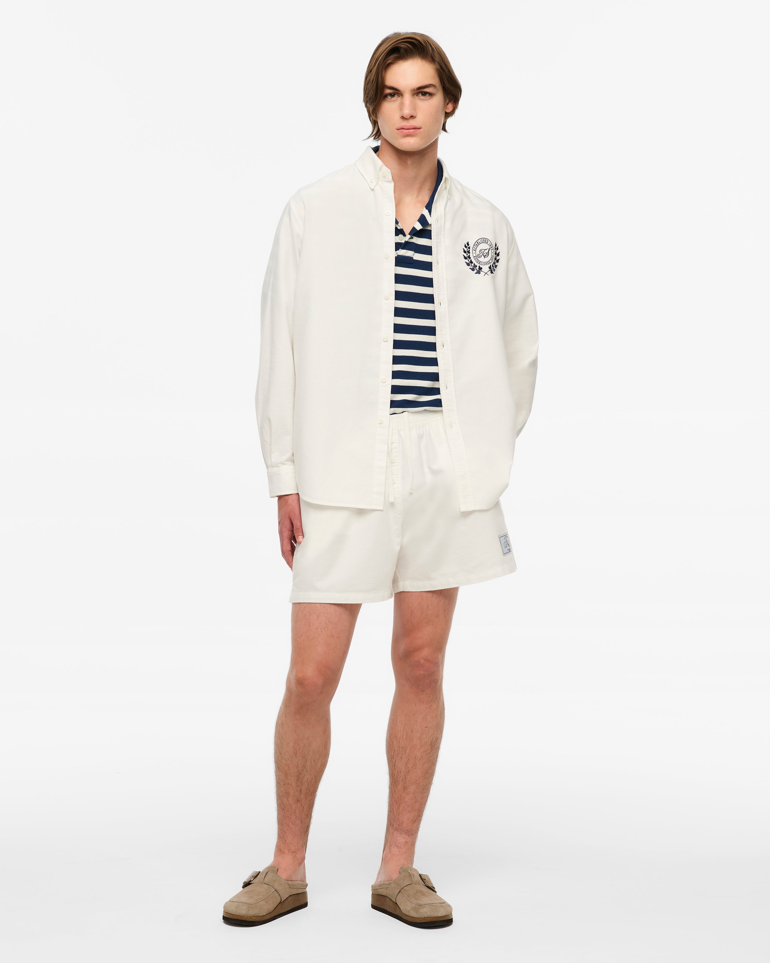 TS CREST WHITE OXFORD SHORTS